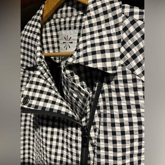 Isaac Mizrahi MSRP $129 White gingham check Women's Jacket, size 4 - Picture 5 of 5